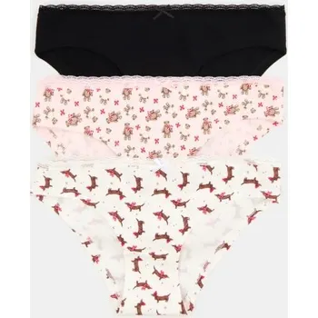 Dámské spodní prádlo Sinsay - Sada 3 kusů kalhotek - vícebarevná - 971GT-MLC - 971GT-MLC-S