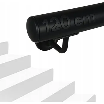 Zábradlí Černá nástěnná tyč SCHODIŠŤOVÁ Sada Ocel Zábradlí na schody 100 cm