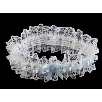 Svatební dekorace Svatební podvazek krajkový, malé, 4 (4,5 cm) Off White