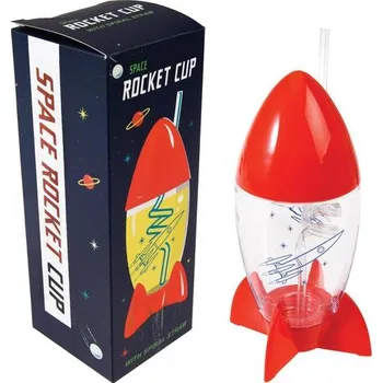 Láhev Rex London dětská láhev na pití ve tvaru rakety s brčkem IDDRZEX04488