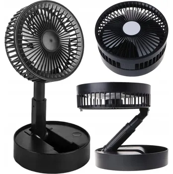 Domácí ventilátor Lewer Stolní ventilátor Lewer s akumulátorem, oscilací a nastavitelným sklonem černá