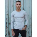 Světle šedý pánský svetr s výstřihem do V WX2218 Velikost: S