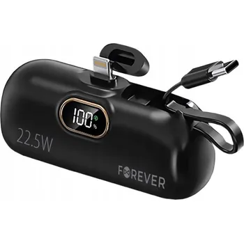 Powerbanka Mini powerbanka Forever MTB-100 22.5W 5000 mAh s konektorem Lightning, černá