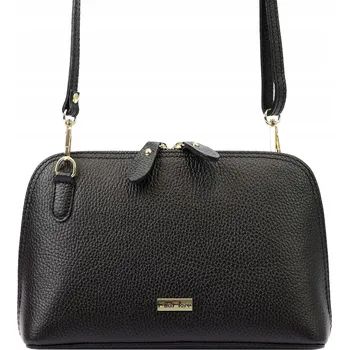Kabelka Vera Pelle kabelka kožená kabelka přes rameno z pravé kůže černá