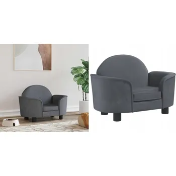 Pelíšek pro psa Tmavě šedý, Pelíšek pro psa, 66x40x45 cm, sametový