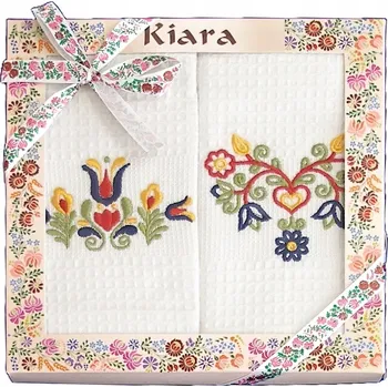 Utěrka Utěrky KIARA 103 vaflové vyšívané, dárkové balení, folklór na bílé, 2 kusy…