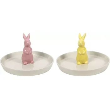 Talíř Talíř s motivem zajíčka, porcelán, různé barvy, průměr 170 mm