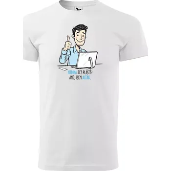 Sablio Tričko s potiskem pro ajťáka Hrdina bez pláště? Ano, jsem ajťák - bílé 5XL