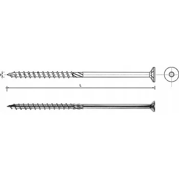 Vrut VRUT DO DŘEVA SE ZAPUŠTĚNOU HLAVOU A DRÁŽKOU TORX 8*80MM T40
