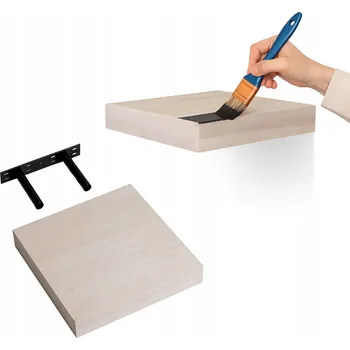 police Nástěnná police dřevěná samonosná 23 cm - Luonto - Paulownia bělená