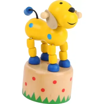 Dřevěná hračka Small foot by Legler Mačkací figurka Zvířátka z farmy 1 ks Pejsek