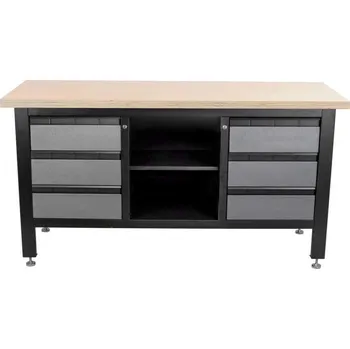 Dílenský stůl Dílenský ponk Procarosa PROFI61, 1690 x 600 x 865 mm, černá barva