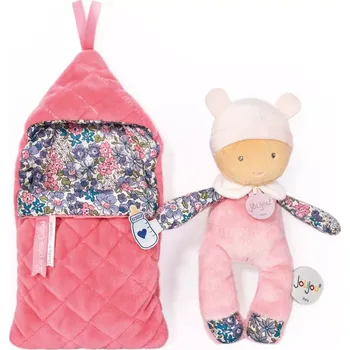 Panenka Doudou Jolijou Paris Doudou Miminko v navlékací peřince 20 cm růžová