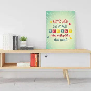 Plechová cedule Sablio Dárková cedulka Když Bůh stvořil tchány: 30x40 cm