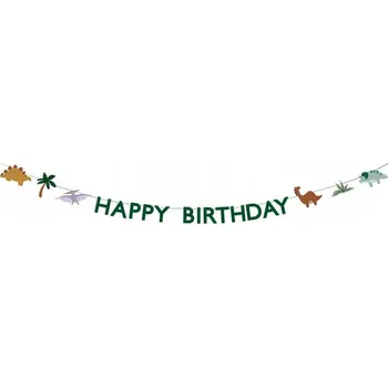 Banner Happy Birthday Dino 3 m, dekorace na narozeniny