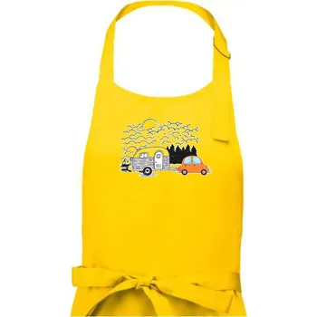 Kuchyňská zástěra S obytňákem v lese - Dámská zástěra na vaření - Univerzální velikost ( Žlutá )