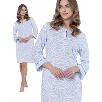 Dámská noční košile Leveza DONNA - jemná, světle modrá bavlněná košile noční M