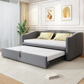 Postel Dřevěná manželská postel Arhatreya 180x200 cm šedá