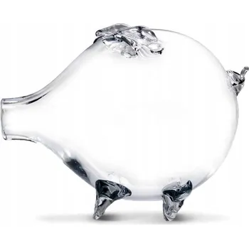 Pokladnička Pokladnička prasátko dekorativní skleněná XXL crackle