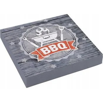 Papírový ubrousek Servítky Amscan na gril BBQ šedé 33 cm