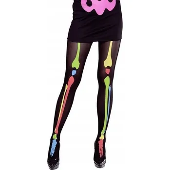 Dámské oblečení PUNČOCHÁČE KOSTRA NEONOVÉ NEON HALLOWEEN