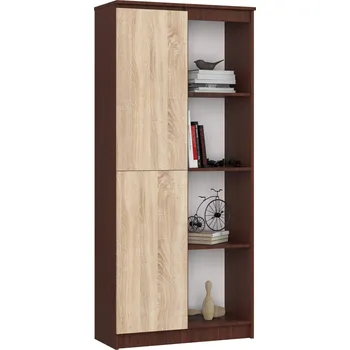 regál Regál Rexa 80 cm 1 skříňka a 4 police wenge/sonoma