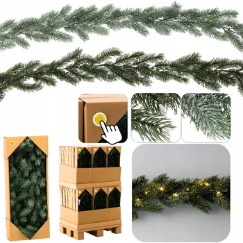 Vánoce Vánoční girlanda z borovice 180 cm LED 50 světýlek na baterie