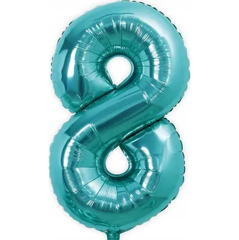 Balónek Foliový balónek číslice 8 tyrkysový Tiffany 92 cm