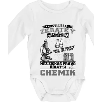 Kojenecký body Chemik zkratky - Body kojenecké s dlouhým rukávem - Dlouhý r. do 3 měs ( Bílá )
