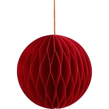 Vánoční dekorace 3D Vánoční ozdoby, Koule, červená 10cm, 4ks