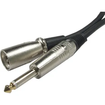 Video kabel Kabel XLR 3P konektor - Jack 6,3 mono, 5m, OFC kabel 6mm