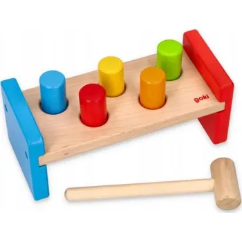 Dřevěná hračka Goki Zatloukačka s kladívkem, ergonomicky nakloněná, goki basic. (58581)