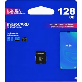 Paměťová karta Paměťová karta MicroSDHC 128GB Class 10 UHS-I + Adaptér Rindle