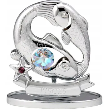 Obraz Stříbrná figurka znamení zvěrokruhu RYBY s křišťálem Swarovski jako dárek
