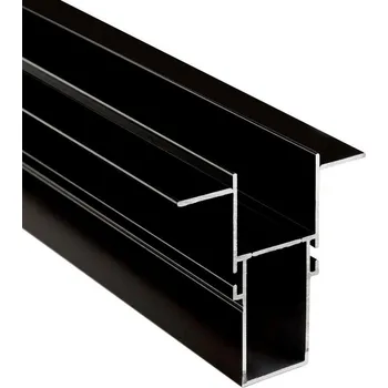 LED páska LIGHT IMPRESSIONS Deko-Light profil - Combo fasádní profil s prostorem pro trafo s křídly, 3mm, 1m černá - LIGHT IMPRESSIONS IMPR 970869