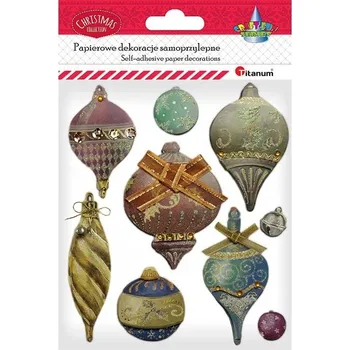 samolepka Samolepky vánoční 3D retro Baňky Titanum