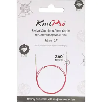 Nástroj na niť a příze KnitPro Purple otočné ocelové lanko 360° 80Cm (KnitPro Purple otočné ocelové lanko 360° 80Cm)