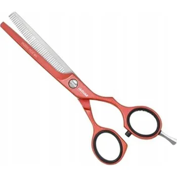 Kadeřnické nůžky Jaguar Efilační nůžky Pastell Plus Offset 40, 5,5" White Line Coral, 3054-9