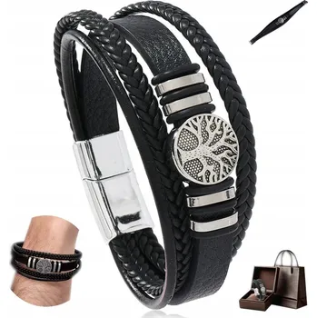 Náramek Bransoletka Skórzana Męska Włoska Gruba Elegantní náramek na ruku