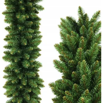 Vánoční dekorace Vánoční girlanda na stromeček Řetěz PREMIUM 270 cm HQ Zelená Hustá 2,7 m