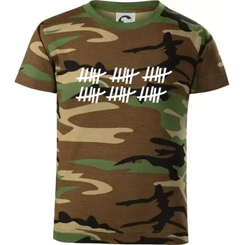 30 narozeniny - Dětské maskáčové triko - 134 cm/8 let ( Hnědý maskáč )