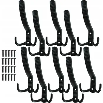 Věšák Černý věšák na oblečení se 3 rameny, přišroubovatelný