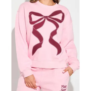 Dámská mikina Sinsay - Mikina s kulatým výstřihem - pastelová růžová - 902HB-03X - 902HB-03X-XL