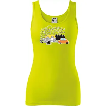 Dámské oblečení S obytňákem v lese - Dámské tílko - XS ( Limetková )