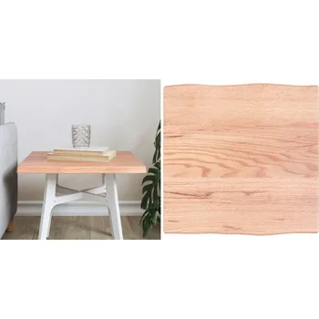 Konferenční stolek Světle hnědá, Stolová deska, 40x40x2 cm, dub s přírodní hranou