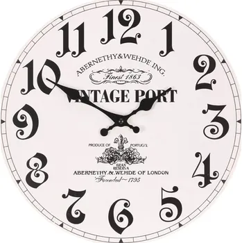 Hodiny Nástěnné hodiny Autronic Hodiny nástěnné - pr. 34 cm, MDF, vintage styl (HA1718)
