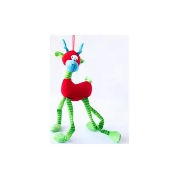 Hračka pro psa HRAČKY SALAČ Dlouhán červený fleece pískací 40cm