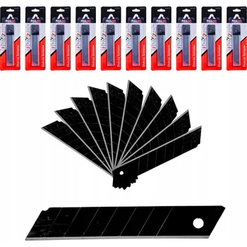 Pracovní nůž 100x ČEPELKY DO ŘEZACÍHO NOŽE LAMACÍ 18MM 0,5mm NÁHRADNÍ ČERNÉ ČEPELE