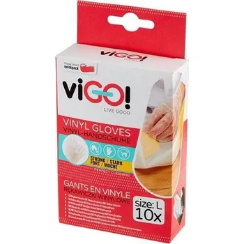 Pracovní rukavice viGO! Rukavice vinylové velikost L 10ks IDDRZEX06063