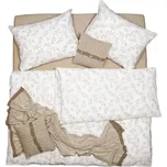 SCANquilt povlečení KREP větvičky bílobéžová 140 x 200/70 x 90 cm 184000397